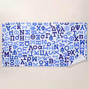 Greek alphabet beach towel