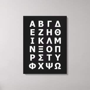 Greek Alphabet Canvas Print