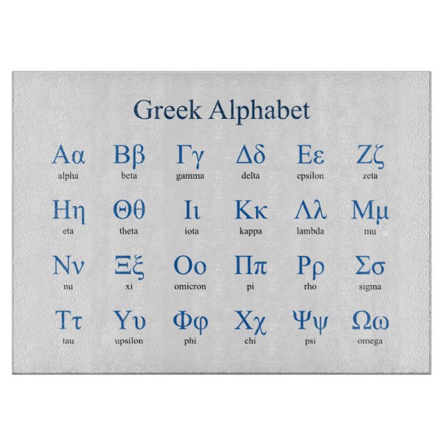 Greek Alphabet Cutting Board (Front)