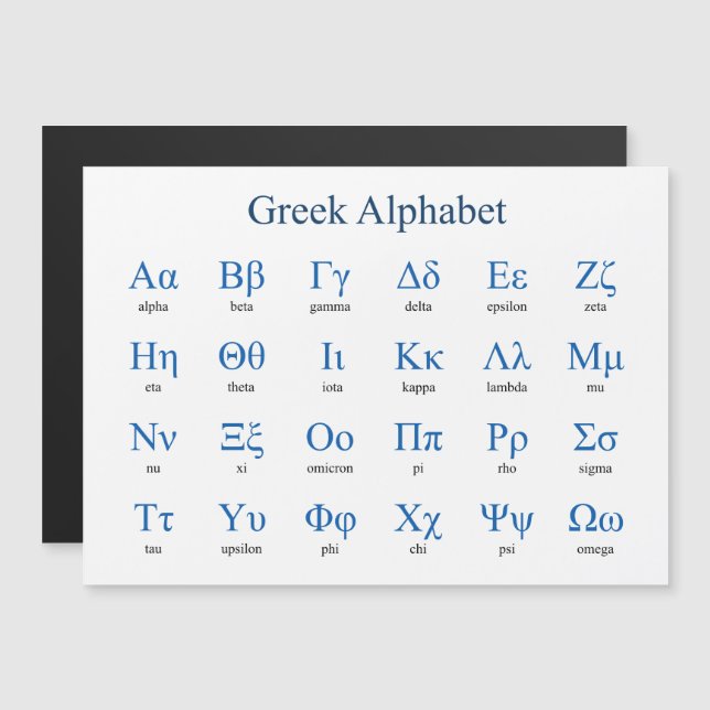 Greek Alphabet Horizontal (Front/Back)
