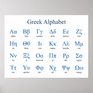 Greek Alphabet Horizontal Poster