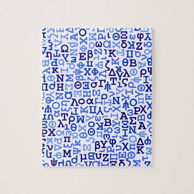 Greek alphabet jigsaw puzzle (Vertical)