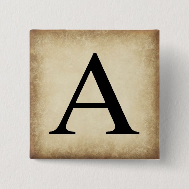 Greek Alphabet Letter Alpha 15 Cm Square Badge (Front)