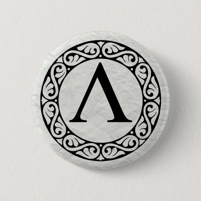 Greek Alphabet Letter Lambda 6 Cm Round Badge (Front)
