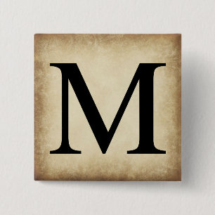 Greek Alphabet Letter Mu 15 Cm Square Badge