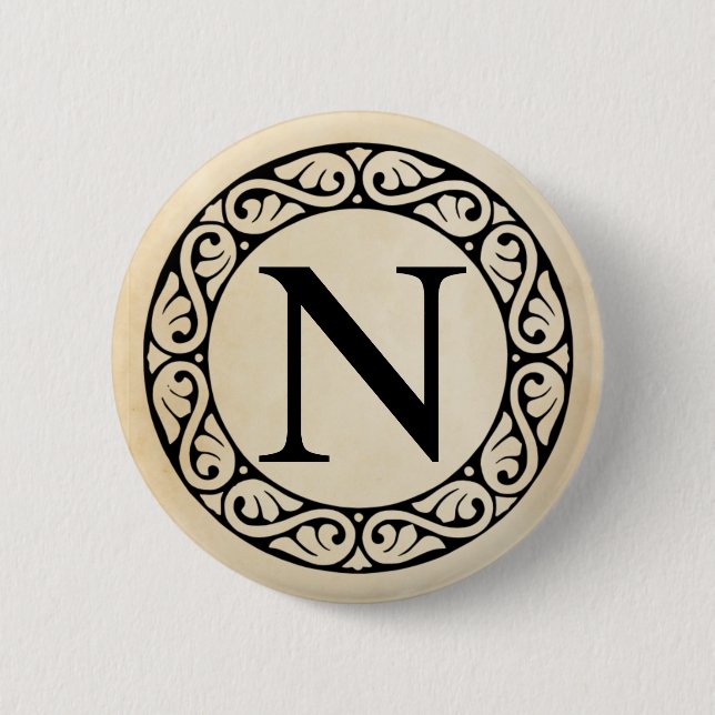 Greek Alphabet Letter Nu 6 Cm Round Badge (Front)