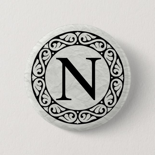 Greek Alphabet Letter Nu 6 Cm Round Badge (Front)