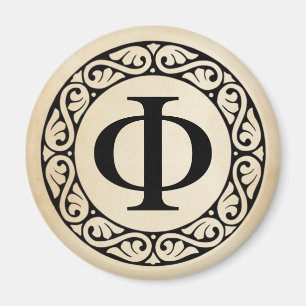 Greek Alphabet Letter Phi Magnet