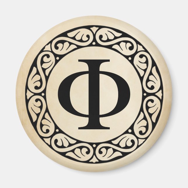 Greek Alphabet Letter Phi Magnet (Front)