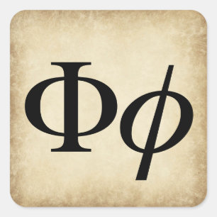 Greek Alphabet Letter Phi Square Sticker