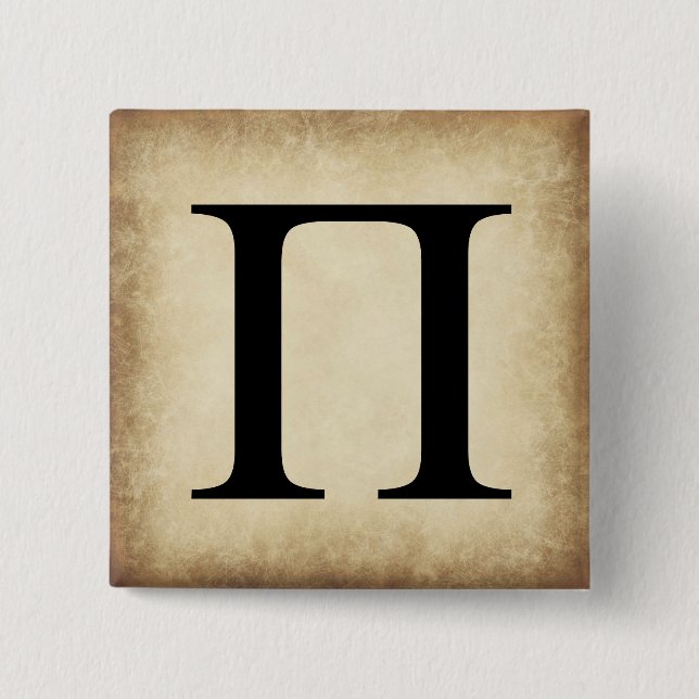 Greek Alphabet Letter Pi 15 Cm Square Badge (Front)