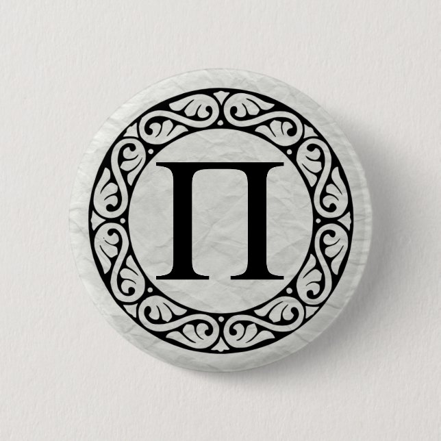 Greek Alphabet Letter Pi 6 Cm Round Badge (Front)