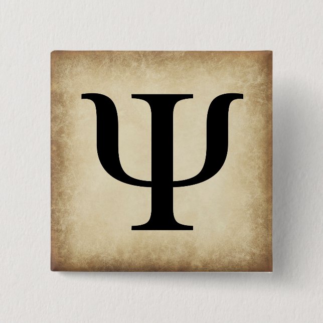 Greek Alphabet Letter Psi 15 Cm Square Badge (Front)