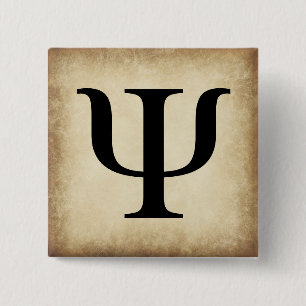Greek Alphabet Letter Psi 15 Cm Square Badge