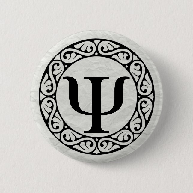 Greek Alphabet Letter Psi 6 Cm Round Badge (Front)