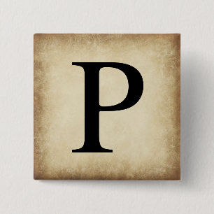 Greek Alphabet Letter Rho 15 Cm Square Badge