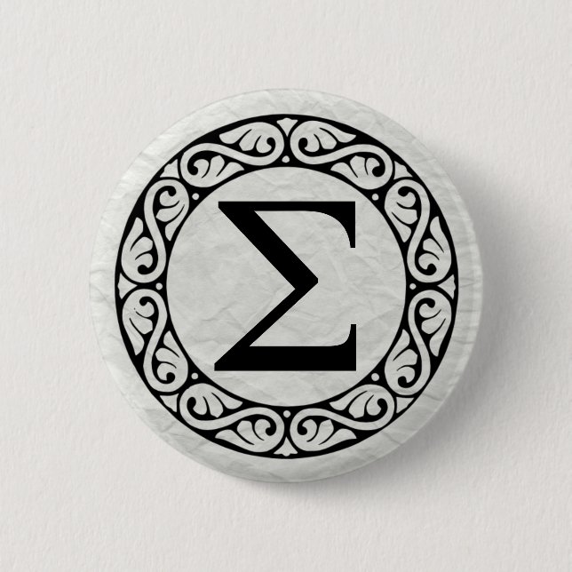 Greek Alphabet Letter Sigma 6 Cm Round Badge (Front)
