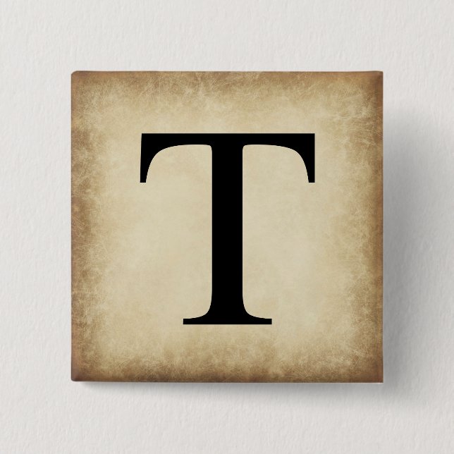 Greek Alphabet Letter Tau 15 Cm Square Badge (Front)