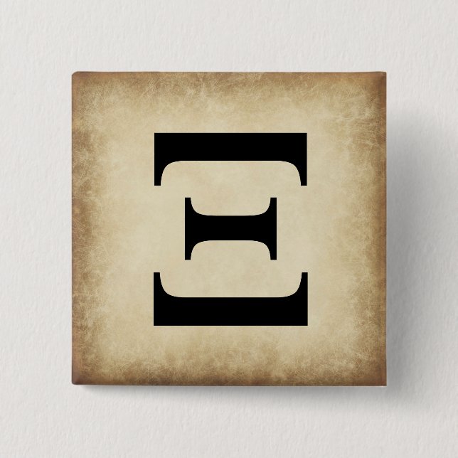 Greek Alphabet Letter Xi 15 Cm Square Badge (Front)