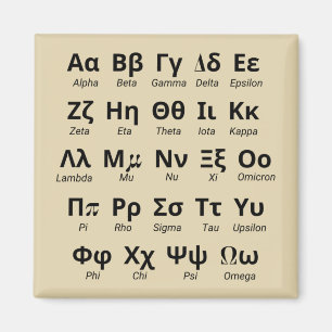 Greek Alphabet Letters In Order Magnet