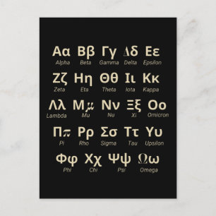 Greek Alphabet Letters In Order With Pronunciation Postcard