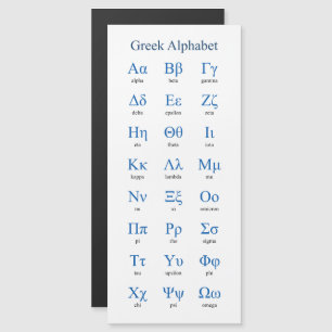 Greek Alphabet Narrow Vertical