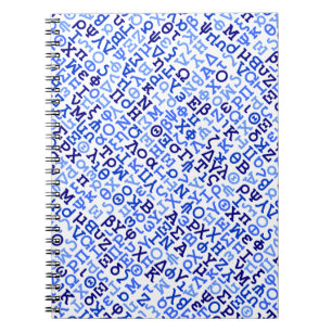 Greek alphabet notebook