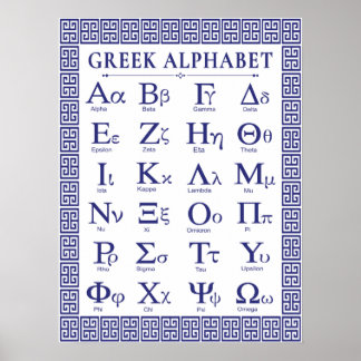 Greek Alphabet Poster