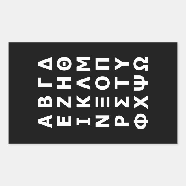 Greek Alphabet Rectangular Sticker (Front)