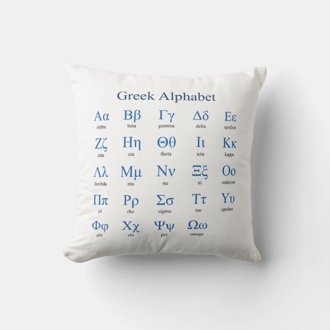 Greek Alphabet Square Cushion (Front)