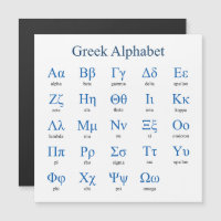 Greek Alphabet Square Magnetic Card