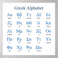 Greek Alphabet Square Poster