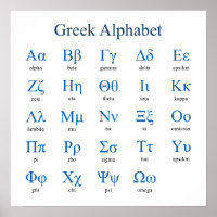 Greek Alphabet Square Poster