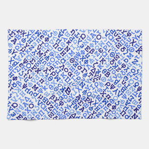 Greek alphabet tea towel
