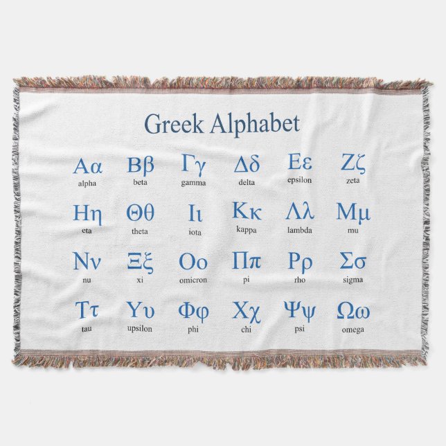 Greek Alphabet Throw Blanket (Front)