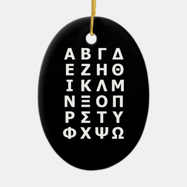 Greek Alphabet Watch Ceramic Ornament (Front)