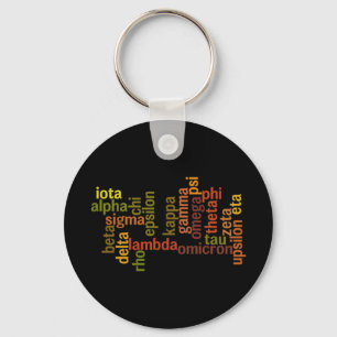 Greek Alphabet (Word Cloud) Key Ring
