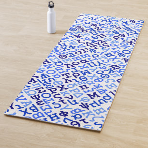 Greek alphabet yoga mat