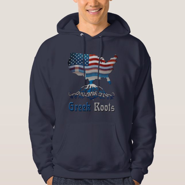 Greek American Ancestry Hoodies (Front)