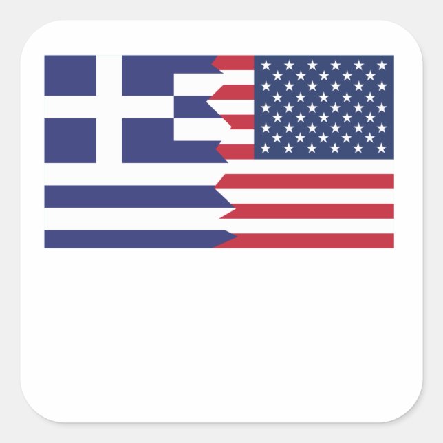 Greek American Flag Square Sticker (Front)