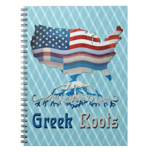 Greek American Flags Notepad Notebook