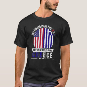 Greek American Patriot Heart Is From Greece Grown T-Shirt