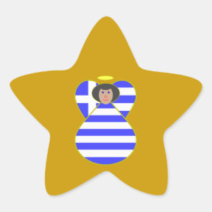 Greek Angel with Black Hair Star Sticker