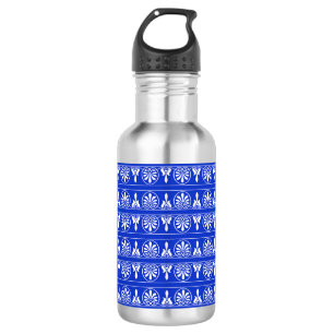 Greek Arabesque Mediterranean Pattern Blue 532 Ml Water Bottle