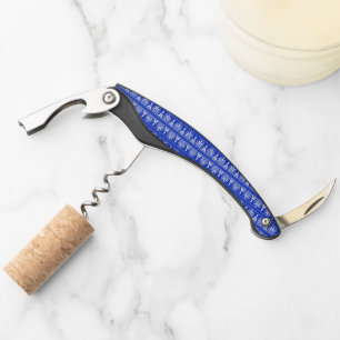 Greek Arabesque Mediterranean Pattern Blue Corkscrew