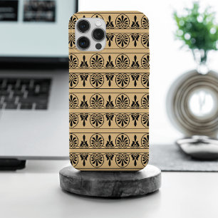 Greek Arabesque Mediterranean Pattern Brown iPhone 15 Pro Max Case