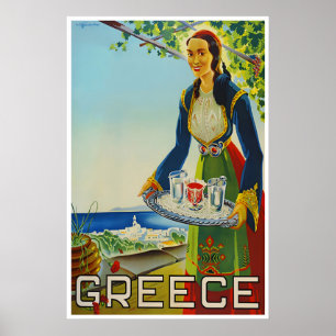 Greek Art Greece Travel Poster Print Greek Kitchen