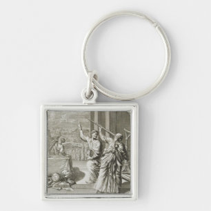 Greek Astronomer Studying the Stars, illustration Key Ring