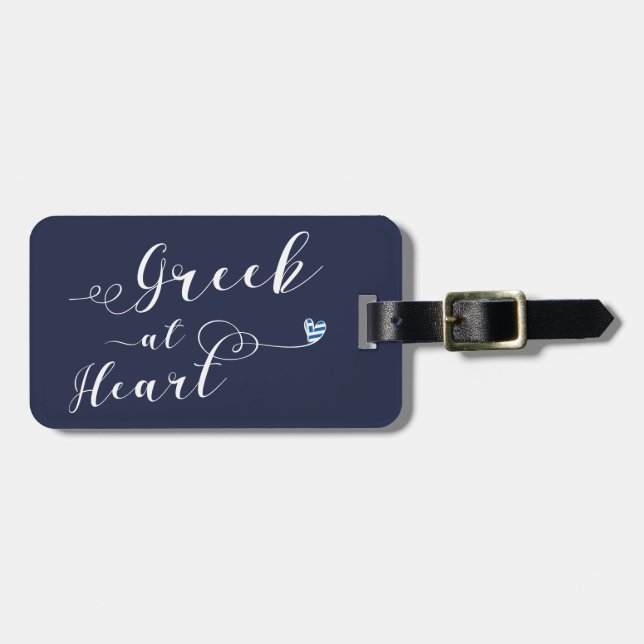 Greek At Heart Luggage Tag Template, Greece (Front Horizontal)