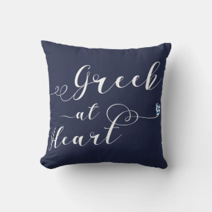 Greek At Heart Throw Cushion, Greece Cushion